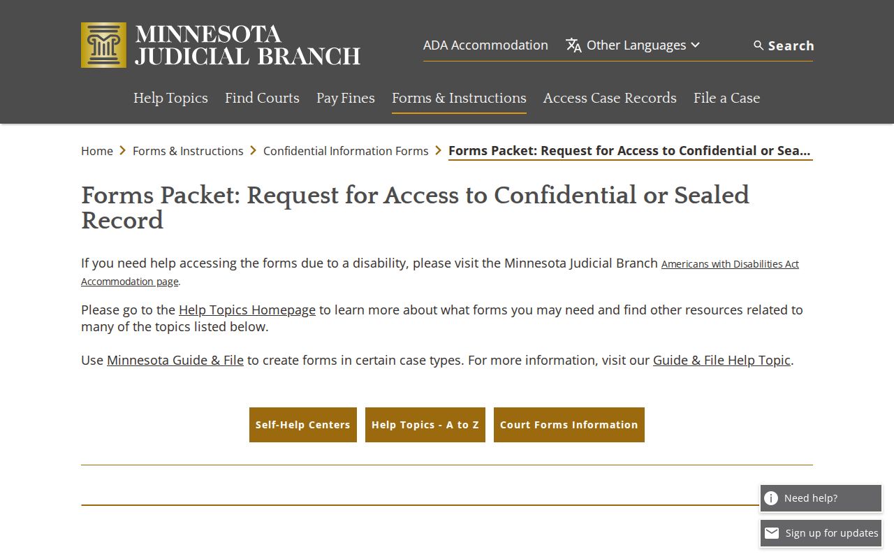Rock County confidential or sealed court record CON101 request