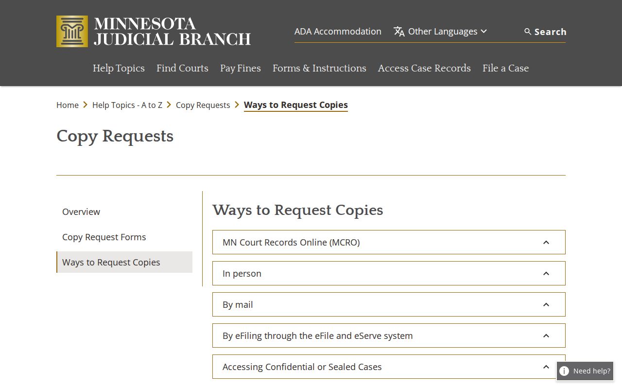 Rock County court record ways to request copies